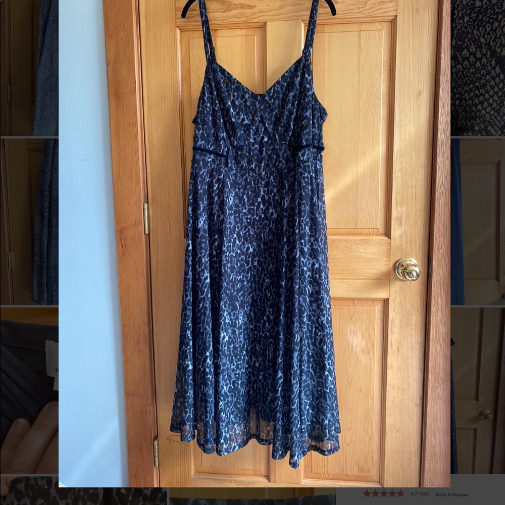 Torrid Leopard Mesh Midi Dress 2 Dark Grey - Picture 3 of 5
